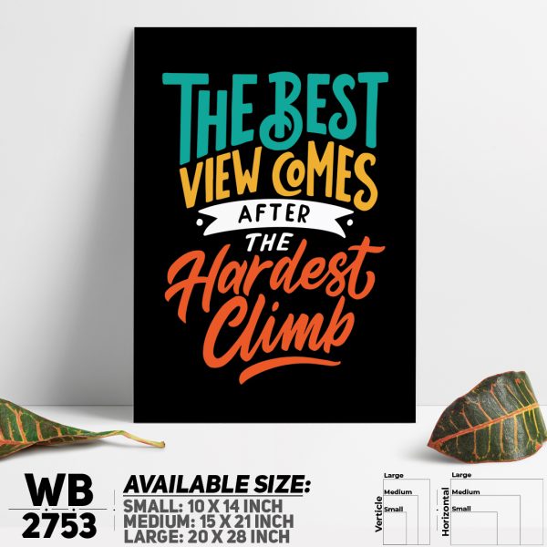 DDecorator Hardest Climb Travel - Motivational Wall Canvas Wall Poster Wall Board - 3 Size Available - WB2753 - DDecorator