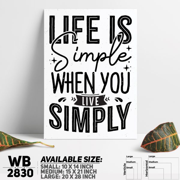 DDecorator Live Is Simple - Motivational Wall Canvas Wall Poster Wall Board - 3 Size Available - WB2830 - DDecorator