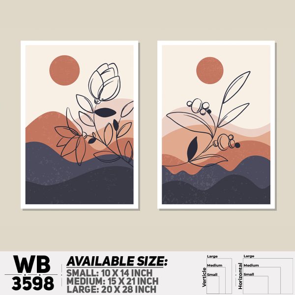DDecorator Flower ArtWork (Set of 2) Wall Canvas Wall Poster Wall Board - 3 Size Available - WB3598 - DDecorator