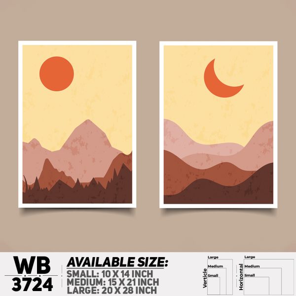 DDecorator Landscape Horizon Art (Set of 2) Wall Canvas Wall Poster Wall Board - 3 Size Available - WB3724 - DDecorator