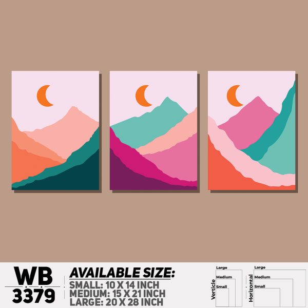 DDecorator Landscape Horizon Art (Set of 3) Wall Canvas Wall Poster Wall Board - 3 Size Available - WB3379 - DDecorator