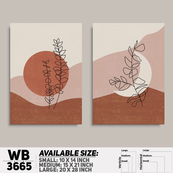 DDecorator Flower And Leaf ArtWork (Set of 2) Wall Canvas Wall Poster Wall Board - 3 Size Available - WB3665 - DDecorator