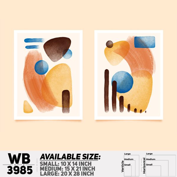 DDecorator Abstract Art (Set of 2) Wall Canvas Wall Poster Wall Board - 3 Size Available - WB3985 - DDecorator