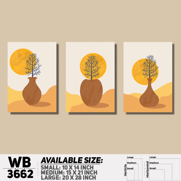 DDecorator Flower And Horizon (Set of 3) Wall Canvas Wall Poster Wall Board - 3 Size Available - WB3662 - DDecorator