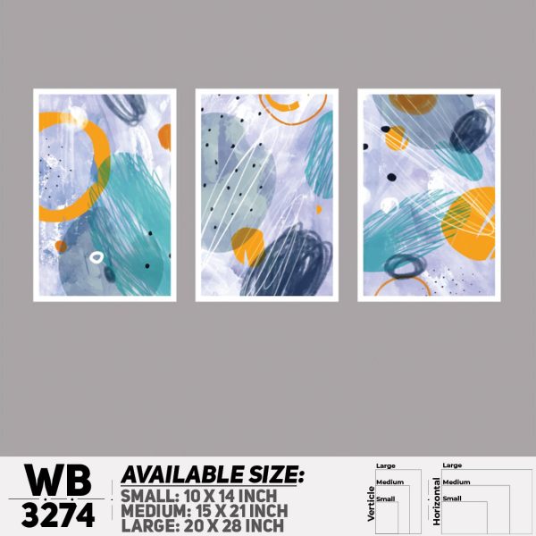 DDecorator Modern Abstract ArtWork (Set of 3) Wall Canvas Wall Poster Wall Board - 3 Size Available - WB3274 - DDecorator