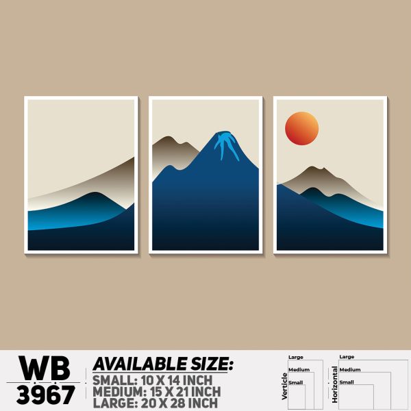 DDecorator Landscape Design (Set of 3) Wall Canvas Wall Poster Wall Board - 3 Size Available - WB3967 - DDecorator