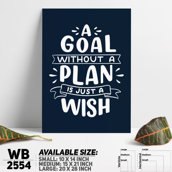 DDecorator Goal Plan Wish - Motivational Wall Canvas Wall Poster Wall Board - 3 Size Available - WB2554 - DDecorator