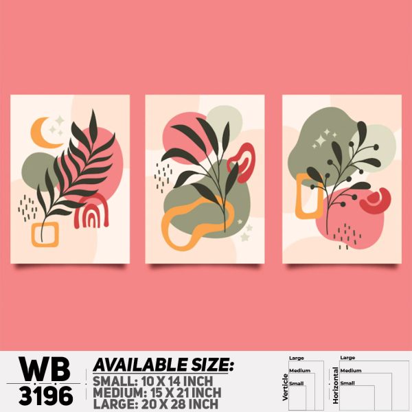 DDecorator Modern Leaf ArtWork (Set of 3) Wall Canvas Wall Poster Wall Board - 3 Size Available - WB3196 - DDecorator