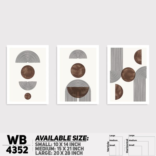 DDecorator Abstract Art (Set of 3) Wall Canvas Wall Poster Wall Board - 3 Size Available - WB4352 - DDecorator