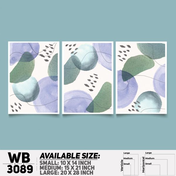 DDecorator Modern Abstract ArtWork (Set of 3) Wall Canvas Wall Poster Wall Board - 3 Size Available - WB3089 - DDecorator