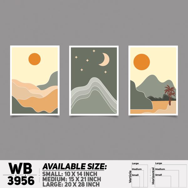 DDecorator Landscape Horizon Art (Set of 3) Wall Canvas Wall Poster Wall Board - 3 Size Available - WB3956 - DDecorator