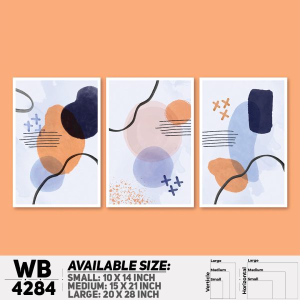 DDecorator Abstract Art (Set of 3) Wall Canvas Wall Poster Wall Board - 3 Size Available - WB4284 - DDecorator
