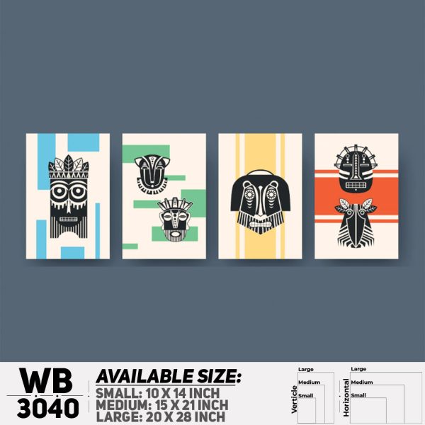 DDecorator Modern Abstract ArtWork (Set of 4) Wall Canvas Wall Poster Wall Board - 3 Size Available - WB3040 - DDecorator