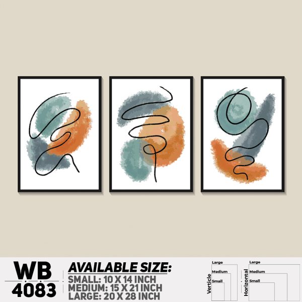 DDecorator Abstract Art (Set of 3) Wall Canvas Wall Poster Wall Board - 3 Size Available - WB4083 - DDecorator