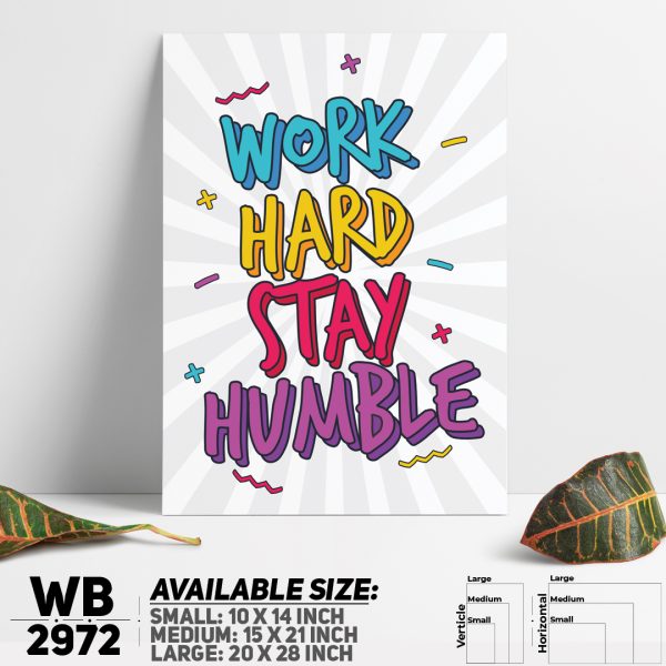 DDecorator Work Hard Stay Humble - Motivational Wall Canvas Wall Poster Wall Board - 3 Size Available - WB2972 - DDecorator