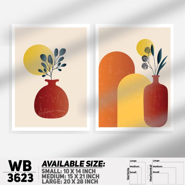 DDecorator Flower And Leaf ArtWork (Set of 2) Wall Canvas Wall Poster Wall Board - 3 Size Available - WB3623 - DDecorator
