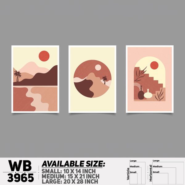 DDecorator Landscape Abstract Art (Set of 3) Wall Canvas Wall Poster Wall Board - 3 Size Available - WB3965 - DDecorator