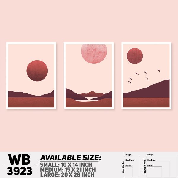 DDecorator Landscape Horizon Art (Set of 3) Wall Canvas Wall Poster Wall Board - 3 Size Available - WB3923 - DDecorator