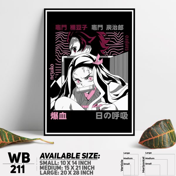 DDecorator Demon Slayer Anime Series Wall Canvas Wall Poster Wall Board - 3 Size Available - WB211 - DDecorator
