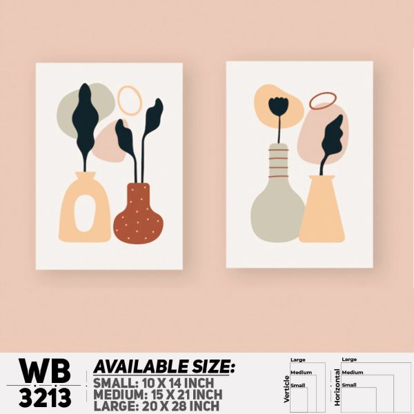 DDecorator Modern Leaf ArtWork (Set of 2) Wall Canvas Wall Poster Wall Board - 3 Size Available - WB3213 - DDecorator
