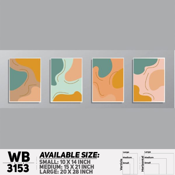 DDecorator Modern Abstract ArtWork (Set of 4) Wall Canvas Wall Poster Wall Board - 3 Size Available - WB3153 - DDecorator