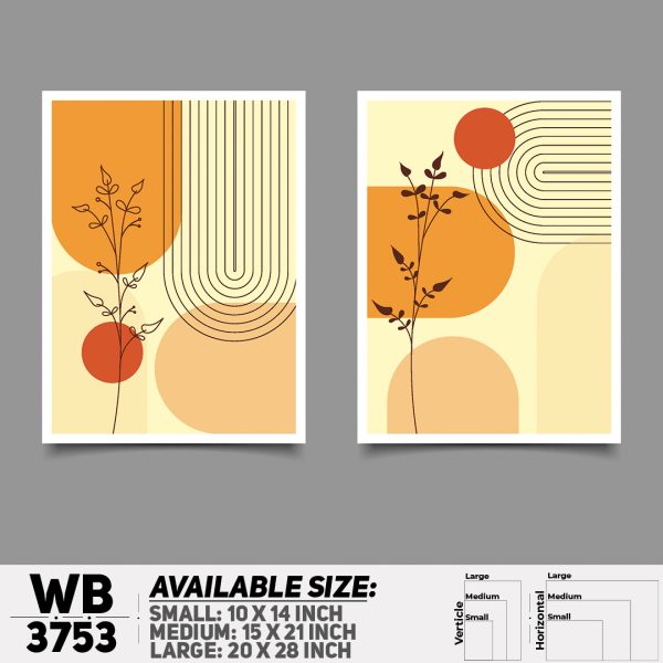 DDecorator Flower And Leaf ArtWork (Set of 2) Wall Canvas Wall Poster Wall Board - 3 Size Available - WB3753 - DDecorator