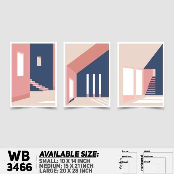 DDecorator Abstract ArtWork (Set of 3) Wall Canvas Wall Poster Wall Board - 3 Size Available - WB3466 - DDecorator