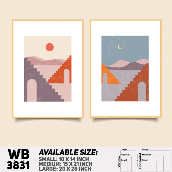 DDecorator Landscape Horizon Art (Set of 2) Wall Canvas Wall Poster Wall Board - 3 Size Available - WB3831 - DDecorator