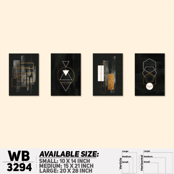 DDecorator Modern Abstract ArtWork (Set of 4) Wall Canvas Wall Poster Wall Board - 3 Size Available - WB3294 - DDecorator