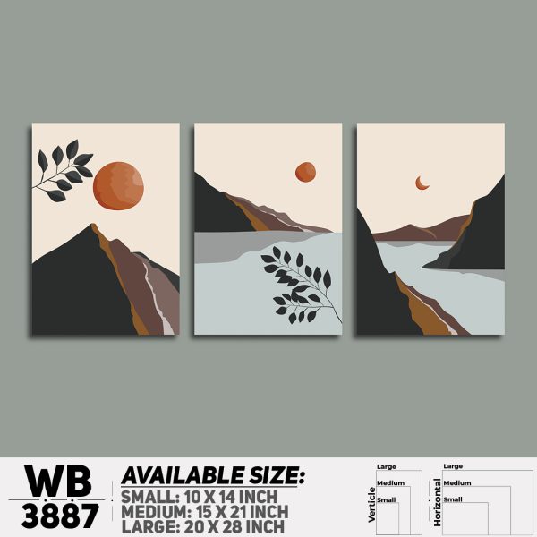 DDecorator Landscape Horizon Art (Set of 3) Wall Canvas Wall Poster Wall Board - 3 Size Available - WB3887 - DDecorator