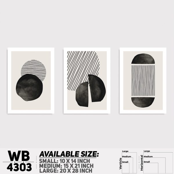 DDecorator Abstract Art (Set of 3) Wall Canvas Wall Poster Wall Board - 3 Size Available - WB4303 - DDecorator