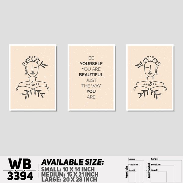 DDecorator Motivational & Line Art (Set of 3) Wall Canvas Wall Poster Wall Board - 3 Size Available - WB3394 - DDecorator