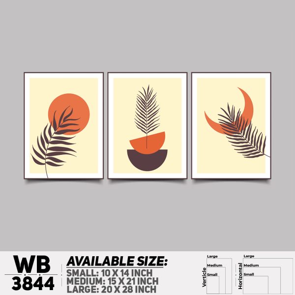 DDecorator Flower And Leaf ArtWork (Set of 3) Wall Canvas Wall Poster Wall Board - 3 Size Available - WB3844 - DDecorator