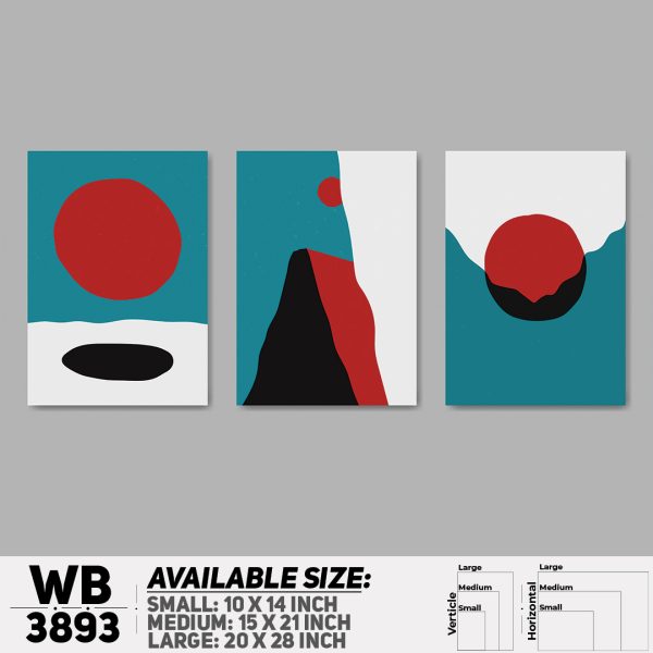 DDecorator Abstract ArtWork (Set of 3) Wall Canvas Wall Poster Wall Board - 3 Size Available - WB3893 - DDecorator