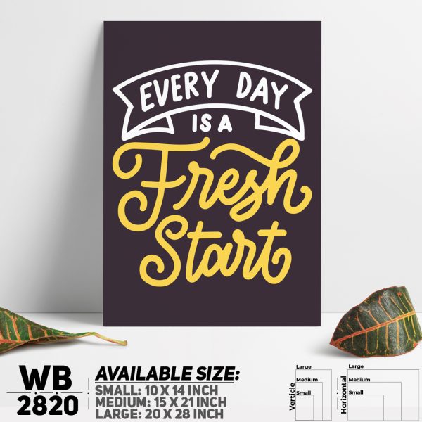 DDecorator Everyday Is Fresh Start - Motivational Wall Canvas Wall Poster Wall Board - 3 Size Available - WB2820 - DDecorator