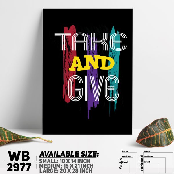 DDecorator Take And Give - Motivational Wall Canvas Wall Poster Wall Board - 3 Size Available - WB2977 - DDecorator