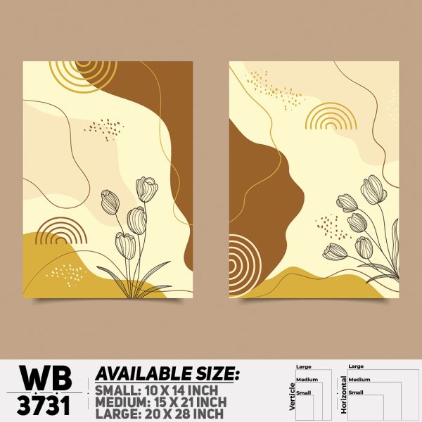 DDecorator Flower And Leaf ArtWork (Set of 2) Wall Canvas Wall Poster Wall Board - 3 Size Available - WB3731 - DDecorator