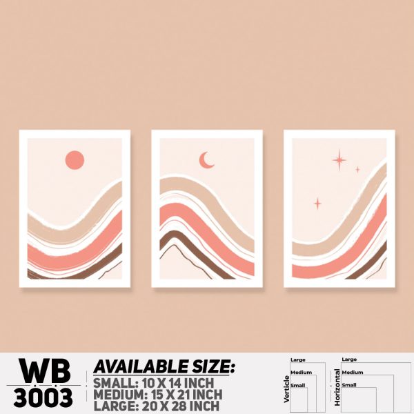 DDecorator Modern Abstract Wave Design ArtWork (Set of 3) Wall Canvas Wall Poster Wall Board - 3 Size Available - WB3003 - DDecorator