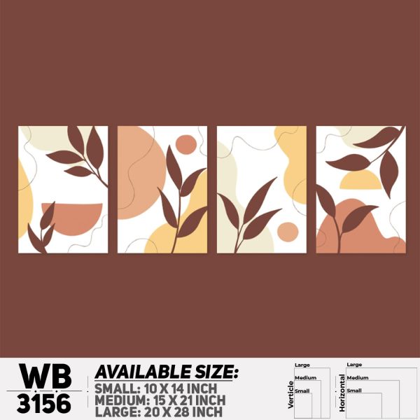 DDecorator Modern Leaf ArtWork (Set of 4) Wall Canvas Wall Poster Wall Board - 3 Size Available - WB3156 - DDecorator