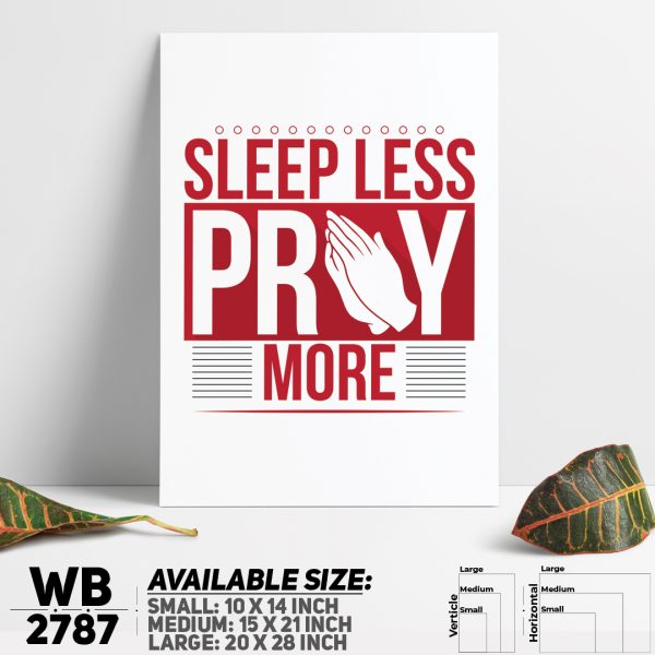 DDecorator Pray More - Islamic Religious Wall Canvas Wall Poster Wall Board - 3 Size Available - WB2787 - DDecorator