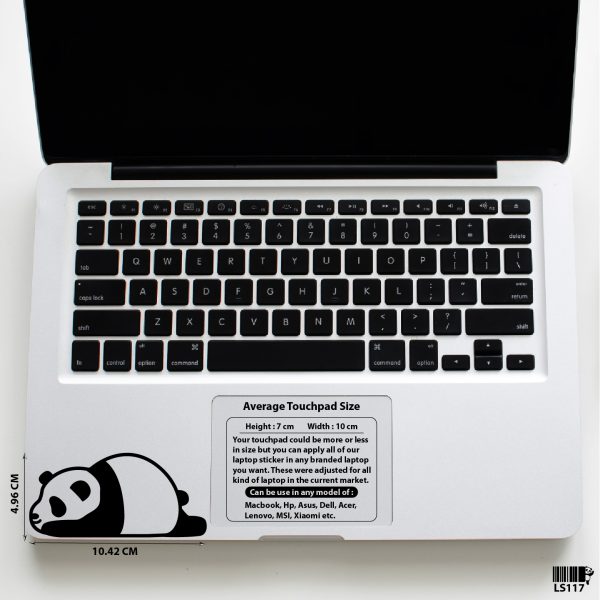 DDecorator Sleeping Fat Panda (Left) Laptop Sticker Vinyl Decal Removable Laptop Stickers For Any Kind of Laptop - LS117 - DDecorator