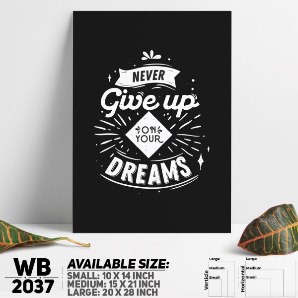 DDecorator Never - Motivational Wall Canvas Wall Poster Wall Board - 3 Size Available - WB2037 - DDecorator