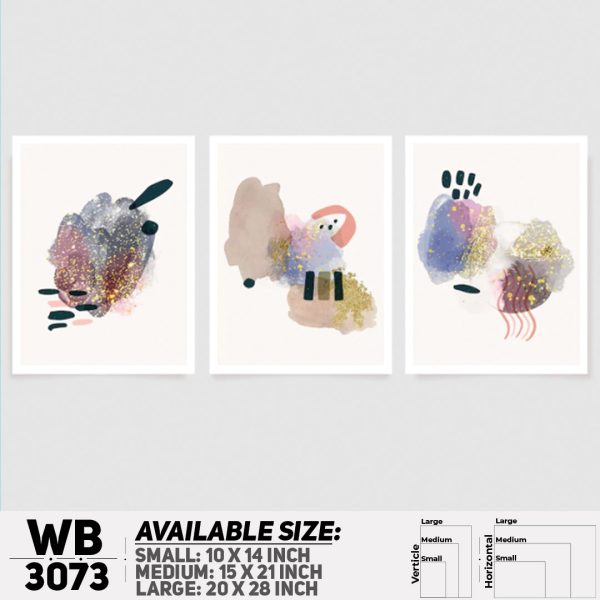 DDecorator Modern Abstract ArtWork (Set of 3) Wall Canvas Wall Poster Wall Board - 3 Size Available - WB3073 - DDecorator