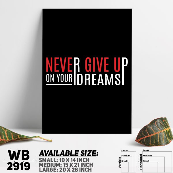 DDecorator Never Give Up - Motivational Wall Canvas Wall Poster Wall Board - 3 Size Available - WB2919 - DDecorator