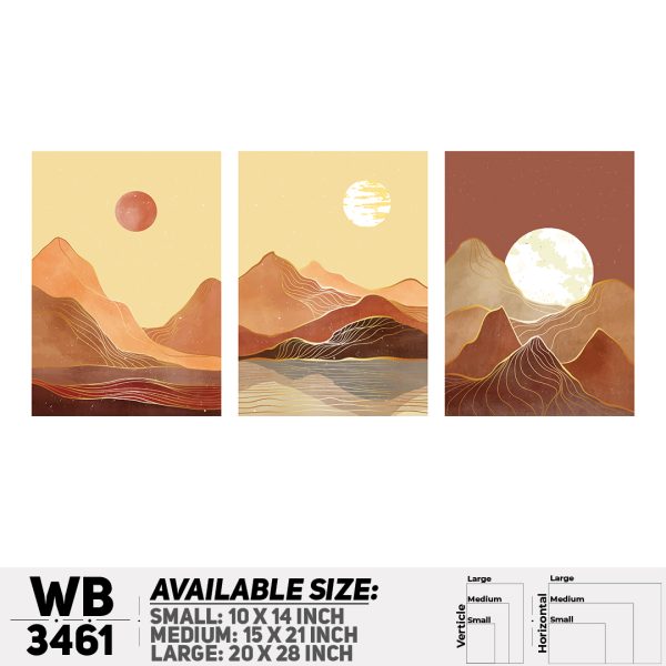 DDecorator Abstract ArtWork (Set of 3) Wall Canvas Wall Poster Wall Board - 3 Size Available - WB3461 - DDecorator