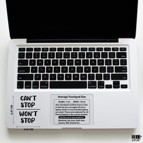 DDecorator Hand Written Motivational Quote - Can't/Won't Stop Laptop Sticker Vinyl Decal Removable Laptop Stickers For Any Kind of Laptop - LS124 - DDecorator