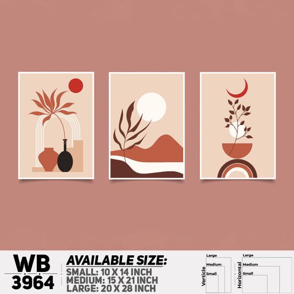 DDecorator Abstract Art (Set of 3) Wall Canvas Wall Poster Wall Board - 3 Size Available - WB3964 - DDecorator