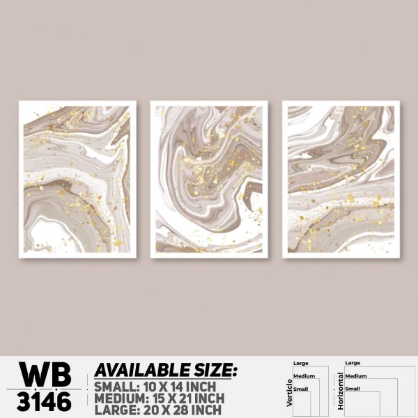 DDecorator Modern Abstract ArtWork (Set of 3) Wall Canvas Wall Poster Wall Board - 3 Size Available - WB3146 - DDecorator