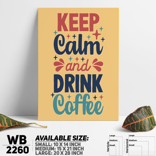 DDecorator Keep Calm & Drink Coffee - Motivational Wall Canvas Wall Poster Wall Board - 3 Size Available - WB2260 - DDecorator