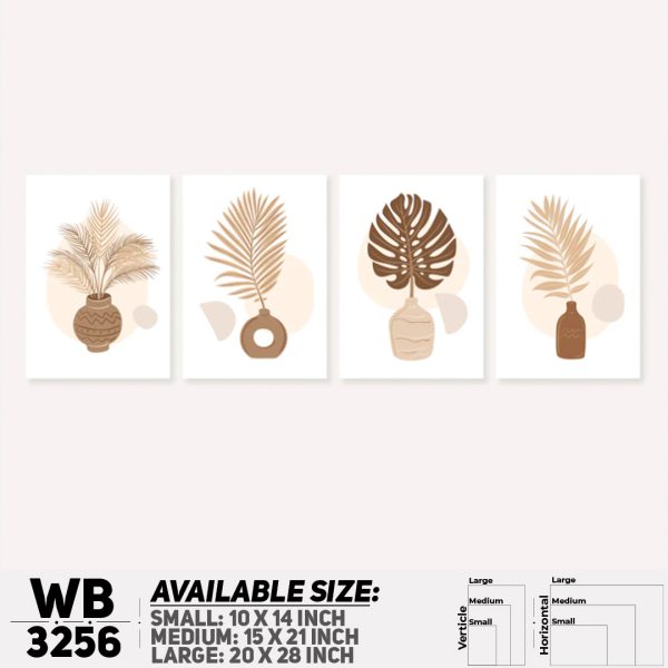 DDecorator Modern Leaf ArtWork (Set of 4) Wall Canvas Wall Poster Wall Board - 3 Size Available - WB3256 - DDecorator